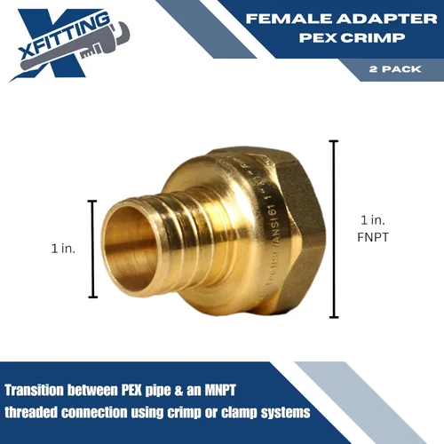 Miniatura 2 de XFITTING 1 pulgada Pex x 1 pulgada Adaptador Femenino NPT, 23-4-3=2X, 2 Piezas