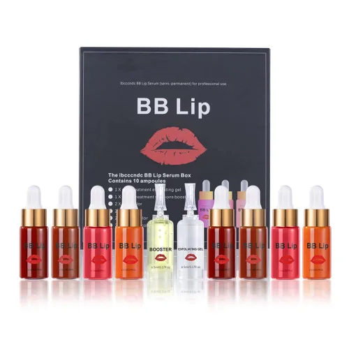 BB Lips - Kit de suero semipermanente, tratamiento de maquillaje semipermanente, suero labial BB para pigmento labial, incluye pigmentos labiales