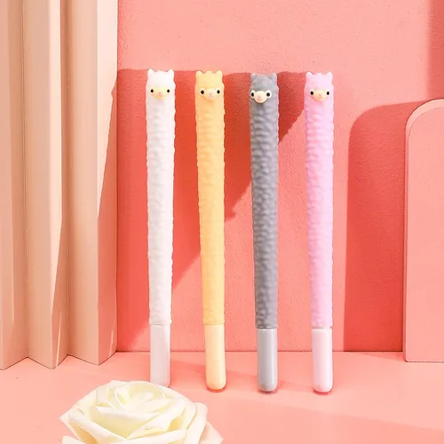 Miniatura 5 de Tenare Lama - Bolígrafos de tinta de gel de alpaca, 20 unidades, diseño de animales lindos kawaii, color negro, 0.020 in para niños