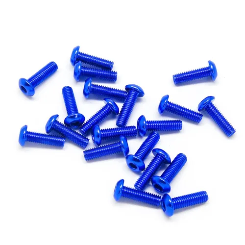 Miniatura 7 de 20pcs M3x10mm Tornillos de cabeza de botón 6063 Aluminio Hex Socket (colores anodizados) (negro)