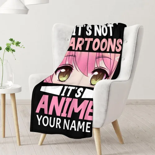 Miniatura 2 de Manta de dibujos animados personalizada con nombre para niñas y niños, suave, mullida y acogedora manta para niños pequeños, manta de tamaño regazo
