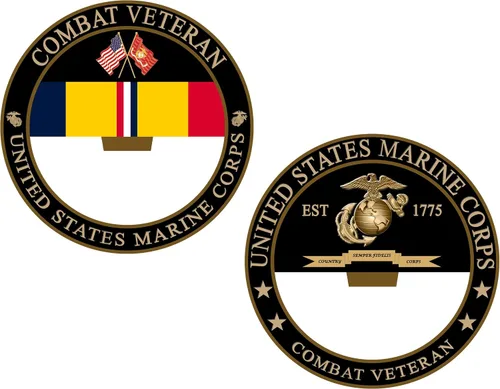 Miniatura 5 de USMC Combat Veterano Abrebotellas Moneda - Moneda de desafío del Cuerpo de Marines