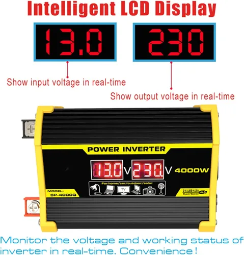 Miniatura 3 de Kit de panel solar con inversor de combinación de sistema solar de 4000 W, 12 V a 110 V/220 V, generador solar, sistema de red para el hogar