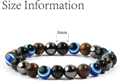 Miniatura 14 de Triple Protection Bracelet, CARPDIM Evil Eye bracelet and Black Obsidian evil eye Beads Bracelet for Men Women Healing Bracelets Bring Good Luck