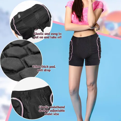 Miniatura 3 de Lewtemi Juego de 3 protectores 3D acolchados para la cadera, pantalones cortos de EVA, rodilleras, coderas, protección de invierno, almohadillas
