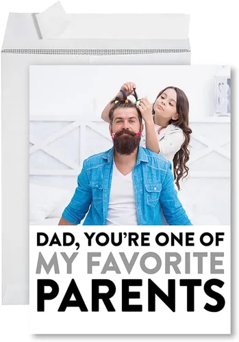 Miniatura 22 de Andaz Press Tarjeta divertida jumbo para el día del padre de 8.5 x 11 pulgadas con sobre, variedad de bromas de papá, regalo del día del padre