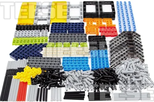 Miniatura 2 de TEESE 430 pines de eje de marco de haz, compatibles con piezas técnicas, para bloques STEM-MOC-EV3-Project-Track-Car-Bulk- (color aleatorio)