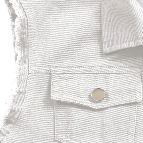 Miniatura 7 de XIOLKI Chaleco de mezclilla azul con solapa para mujer