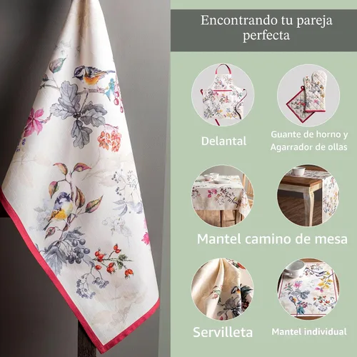 Miniatura 6 de Maison d' Hermine - Juego de 3 manteles individuales decorativos y lavables, de 100 % algodón para regalar, comedor, hogar, boda, banquete, bufé