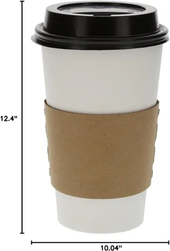 Miniatura 10 de Primeware AmerCareRoyal - Fundas de café para tazas calientes, caja de 1000-80% fibra reciclada, advertencia caliente, desechable y protectora, se