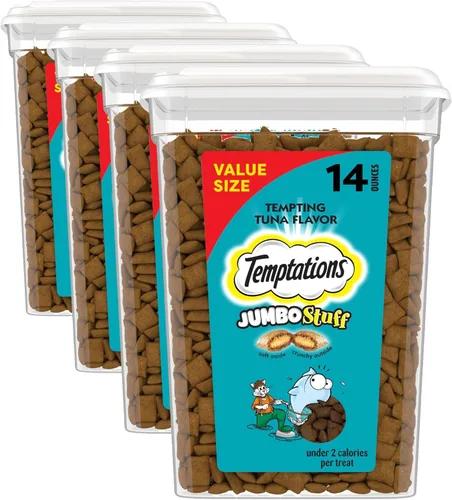 Miniatura 16 de TEMPTATIONS Jumbo Stuff Bocadillos crujientes y suaves para gato sabor Atún tentador, 14 onzas Envase