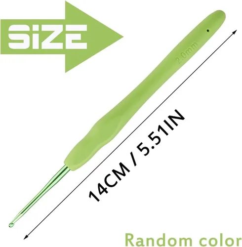 Miniatura 2 de Gancho de ganchillo ergonómico de 2 mm, agujas de ganchillo para tejer, agujas de tejer lisas para manualidades DIY, gran regalo para mujeres