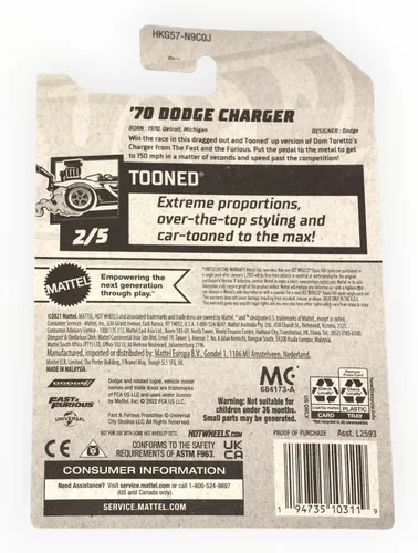 Miniatura 2 de Hot Wheels Dodge Charger '70, Tooned 2/5 [Negro] 153/250