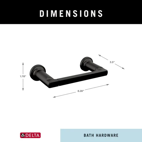 Miniatura 6 de Delta Soporte de papel higiénico giratorio Negro mate Soporte de pared Accesorios de baño Tetra