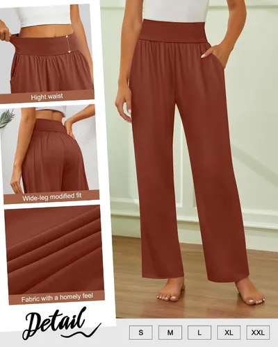Miniatura 141 de Neer - Conjunto de 3 pantalones de yoga de pierna ancha para mujer - Pantalones deportivos cómodos, holgados, de cintura alta y casuales