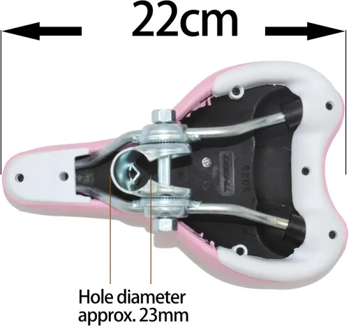 Miniatura 6 de Sillín de bicicleta para niños con diseño de conejo, asiento de bicicleta acolchado de espuma para bicicletas de 12 a 20 pulgadas, se adapta a