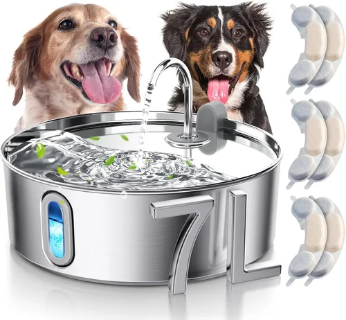 Miniatura 9 de Fuente de Agua de Acero Inoxidable para Perros y Gatos con Cuenco y Filtros de Reemplazo, Ideal para Perros Grandes, Gatos y Hogares con Múltiples