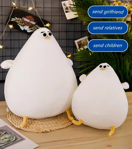 Miniatura 5 de JOSON Juguete de gaviota de peluche gordito, lindo animal de pollo gordo de dibujos animados para niños y niñas (10.27 pulgadas)
