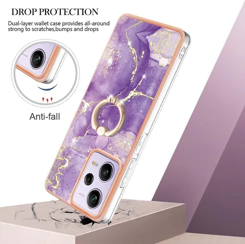 Miniatura 2 de Funda delgada para Redmi Note 12 Pro 5G, funda para Xiaomi Poco X5 Pro 5G, funda de anillo brillante de moda para niñas, protección de lente
