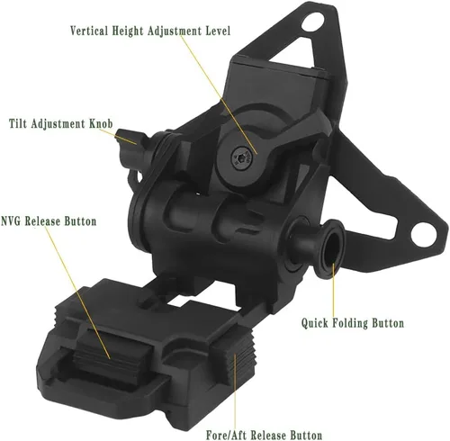 Miniatura 2 de Night Vision L4G69 - Soporte para casco táctico de Airsoft NVG para gafas de visión nocturna PVS15 PVS18 GPNVG18 BK