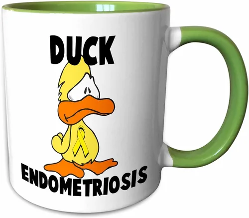 Miniatura 12 de 3dRose Duck Endometriosis Awareness Ribbon Cause Design 15oz Two-Tone Black Mug