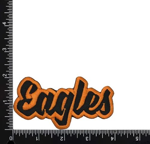 Miniatura 29 de (2 x 4 pulgadas) Eagles, espíritu de equipo, bordado, parche para planchar (sarga blanca/contorno verde)