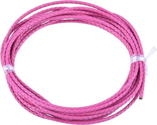 Miniatura 21 de KONMAY 2 yardas 8.0mm Cordón redondo de cuero trenzado auténtico marrón antiguo para corbata de bolo