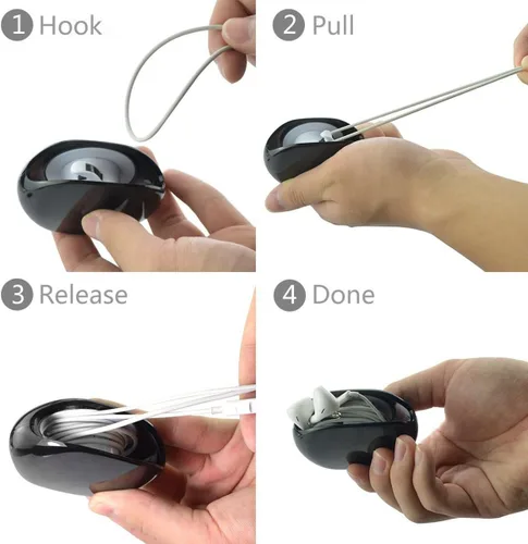 Miniatura 4 de stargoldenbell Enrollador automático de cables, ama de llaves de almacenamiento de cables, organizador de cables retráctil para cables USB, cable