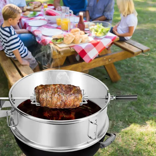 Miniatura 5 de only fire - Kit combinado de asador y pizza multiusos de acero inoxidable para Weber de 18 pulgadas y otras parrillas similares tipo kettle