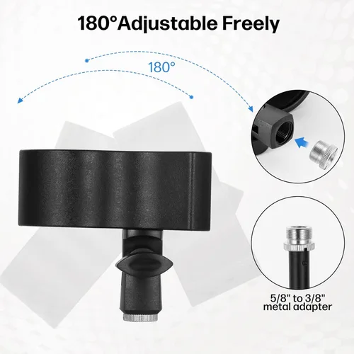 Miniatura 5 de BILIONE 2 piezas de clip versátil para micrófono, soporte ajustable para micrófonos con rango de diámetro exterior de 1.26" desde 2.3", con Negro