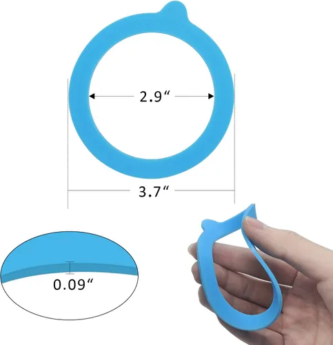 Miniatura 2 de 12 Piezas Juntas de Repuesto de Silicona para Frascos, Anillos de Sellado de Goma Herméticos para Frascos de Vidrio con Tapa de Clip, Anillos de Azul