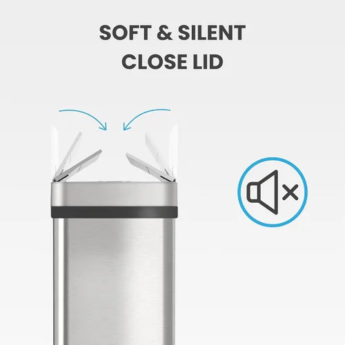 Miniatura 3 de iTouchless - Bote de basura de 15 litros / 4 galones de acero inoxidable con sensor de apertura de alas para baño, operación automática sin