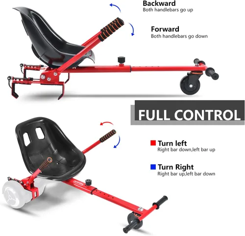 Miniatura 4 de Hishine Accesorio de asiento para aeropatineta para aeropatinetas de 6.5 a 10 pulgadas, kit de conversión de Go Kart, accesorio para scooters de Rojo