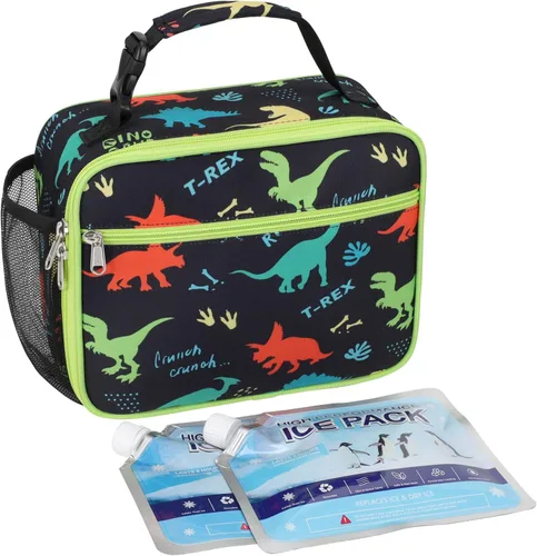 Miniatura 29 de Bagseri Lonchera para Niños Varones - Lonchera Aislada para Niños Reutilizable a Prueba de Fugas Lonchera para Niños Varones con Soporte para Fósil