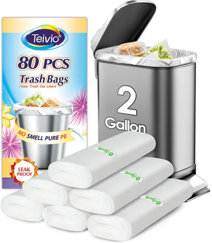 Miniatura 18 de Bolsas de basura resistentes de 4 galones, 330 unidades, de Teivio, forros para botes de basura de baño, bolsas pequeñas de plástico para hogar