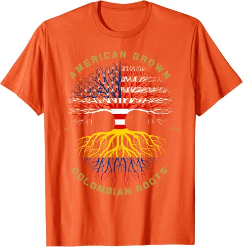 Miniatura 93 de Camiseta de regalo con la bandera de Estados Unidos con árbol de raíces colombianas