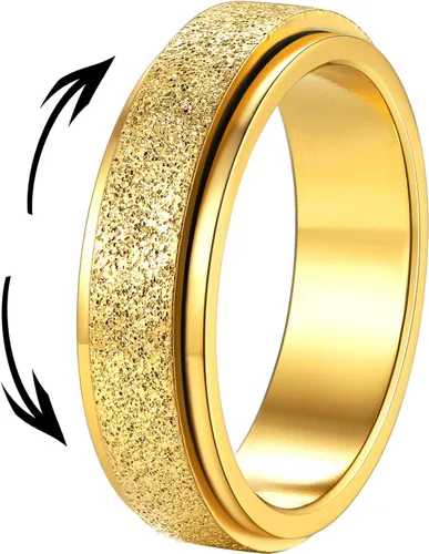 Miniatura 25 de Supcare Anillos antiestrés para mujer de 4/6/0.315 in para la ansiedad, anillo de pulgar con chorro de arena, regalo para mujeres, talla 7-14