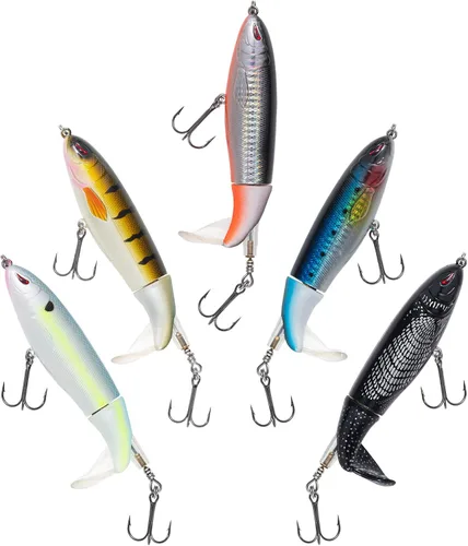 Calissa Offshore Tackle The Original Plopping Minnow 3.543 in 4.331 in 5.118 in - Señuelo de pesca para lubina flotante Whopper giratorio Topwater