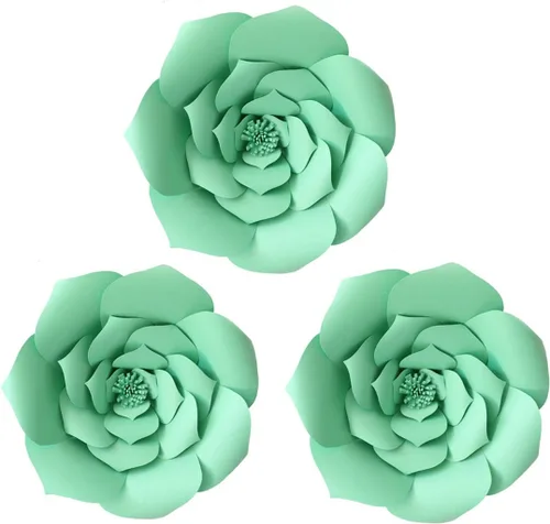 Miniatura 8 de Decoración de flores de papel gigantes para boda, fiesta, telón de fondo de flores, flores hechas a mano para guardería, decoración de pared de Crema