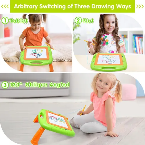 Miniatura 3 de Juguetes para niñas y niños pequeños, tablero de dibujo magnético para niñas y niños de 3 años, pizarra de garabatos con 1 bolígrafo para niños de 3