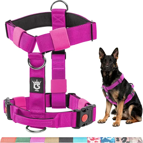 Miniatura 14 de TSPRO Arnés táctico sin tirones para perro, asa de control superior, hebilla de liberación rápida, ajustable, a prueba de escapes, para perros