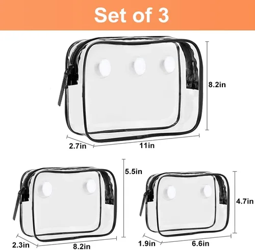 Miniatura 4 de 3 Paquetes de Bolsas de Playa Tote Bogg Transparentes con 2 Ganchos de Inserción Accesorios para Bolsas Bogg Viaje Maquillaje Organizador