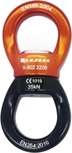 Miniatura 7 de Columpio giratorio de 35 kN, dispositivo giratorio de 360 ° certificado CE, accesorio colgante silencioso para columpio de árbol, danza aérea Negro