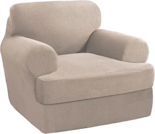 Miniatura 33 de Fundas elásticas para sofá de gama alta con fundas de cojín de asiento en T separadas, fundas de sofá jacquard de elastano, protector de muebles