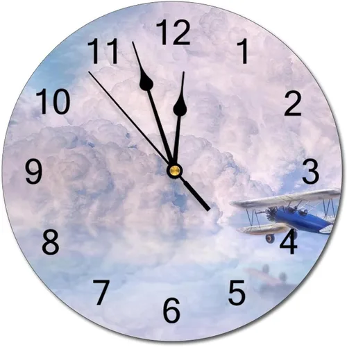 Miniatura 56 de Reloj de pared silencioso sin tictac de PVC, montañas del Tirol del Sur, Italia, senderismo, C, funciona con pilas, 10 pulgadas (9.8 in), reloj