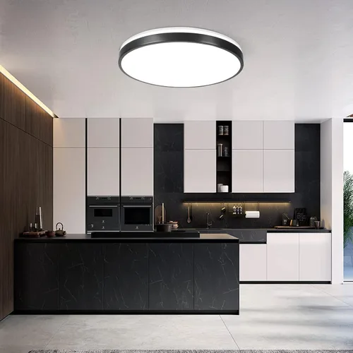 Miniatura 6 de Lámpara de techo LED de 24 W en negro, lámpara de montaje empotrado con altavoz Bluetooth y control remoto, luz RGB de cambio