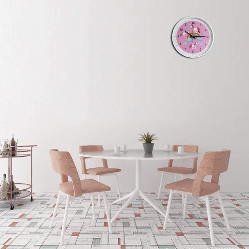 Miniatura 8 de Reloj de pared rosa, silencioso, sin tictac, decoración infantil, relojes silenciosos para habitación de niños, oficina, escuela, dormitorio