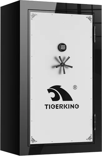 Miniatura 11 de TIGERKING Caja fuerte para armas para rifles y pistolas, protección contra incendios de 45 minutos y 1200 °F, 26 pistolas largas, gabinete