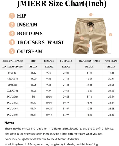 Miniatura 6 de JMIERR Men's Casual Shorts - Cotton Drawstring Summer Beach Stretch Twill Chino Golf Shorts
