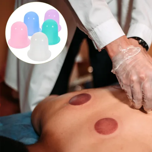 Miniatura 5 de Kit de 5 ventosas de silicona para terapia de masaje, ventosas al vacío para aliviar el dolor, cuidado de la piel, multi- para cara, cuerpo
